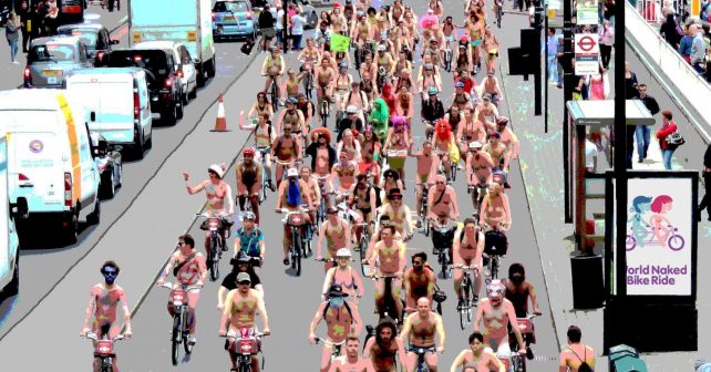 Naked bike ride London